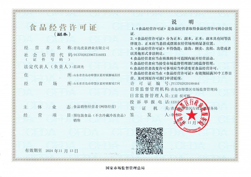 食品經營許可證
