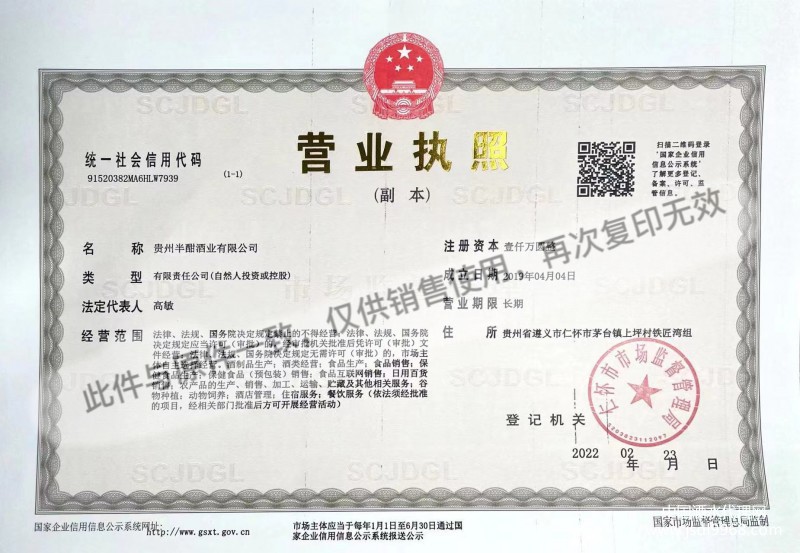 營業執照（副本）