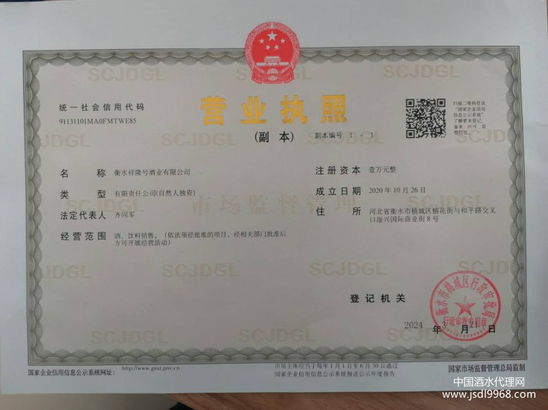 營業執照（副本）