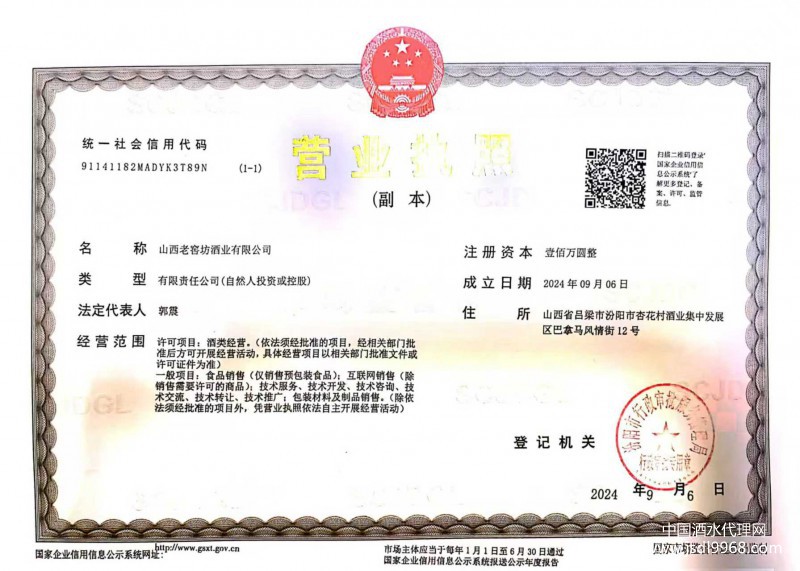 營業(yè)執(zhí)照（副本）